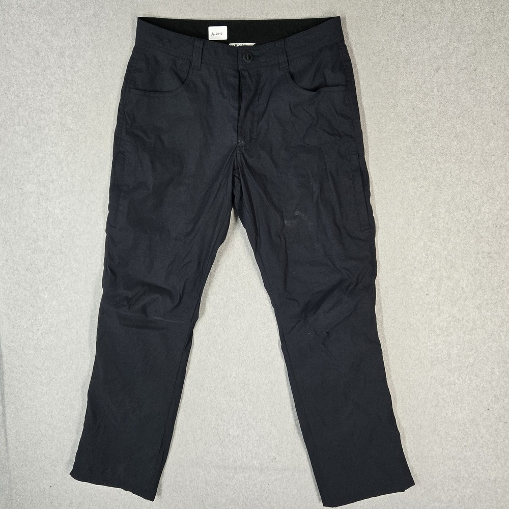 Orvis Men Pants 32X32 Black Cargo Fleece Tech Lined Nylon Hiking 31" Inseam READ